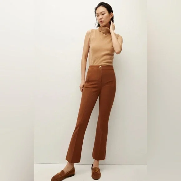 New VERONICA BEARD Arte Slit Flare Pants in Dark Ochre Size 4 - Picture 12 of 14